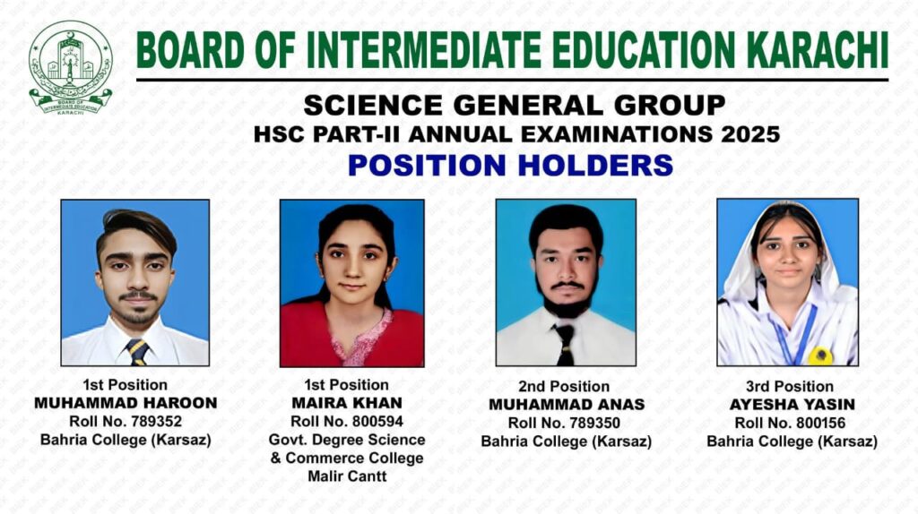 HSC Part 2 Science General Group Position Holders 2025 – Topper List Announced